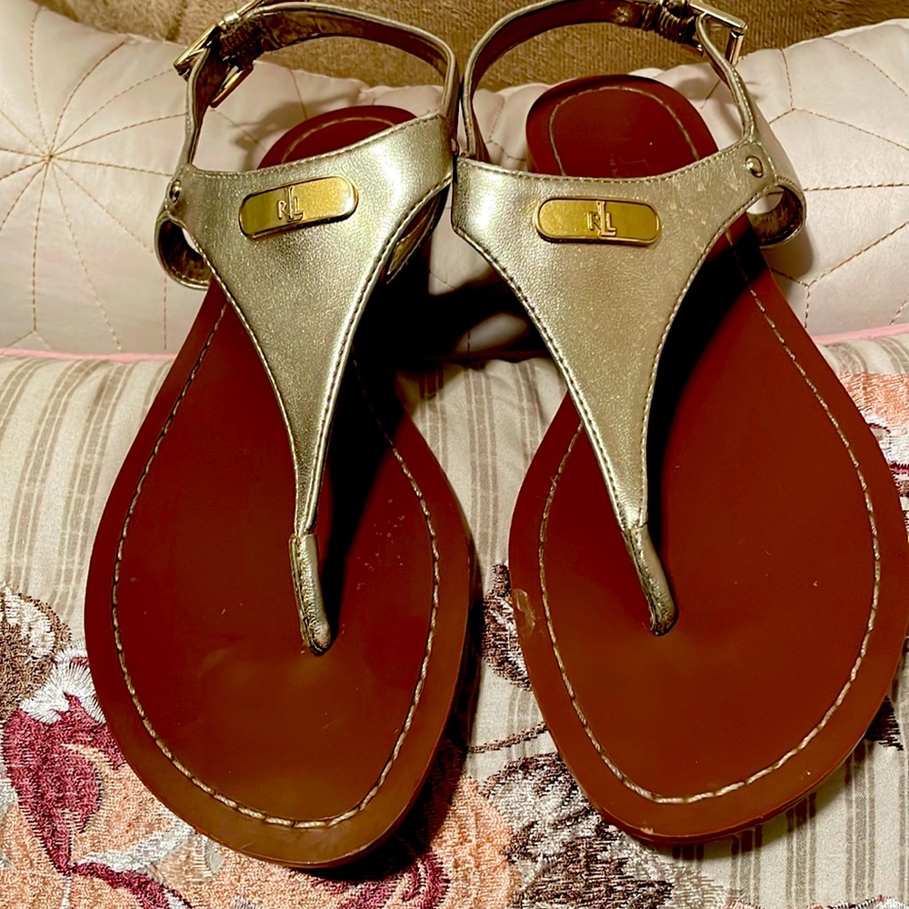 Ralph Lauren gold sandals size 7.5